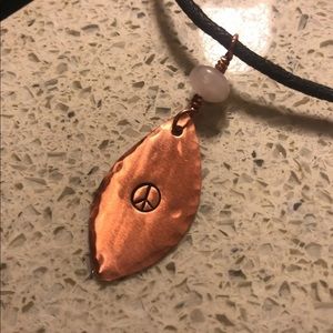 Peace Sign handcrafted copper gemstone necklace